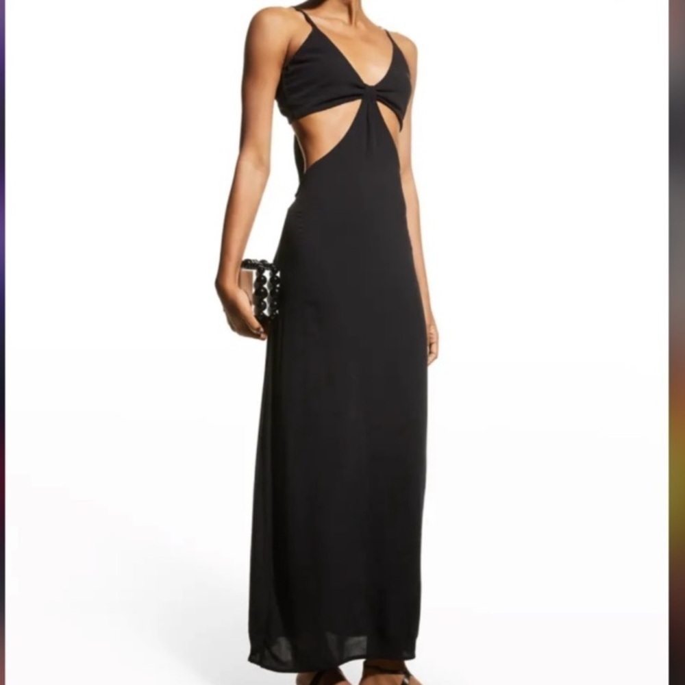 PQ Swim Sienna Open Back Cutout Maxi Dress Size M/L Black